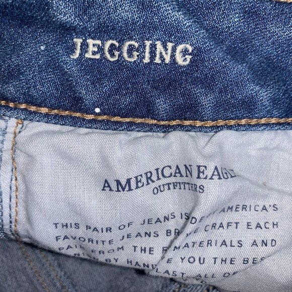 AEO Super Stretch X Destroyed Ripped Jeggings Jeans Size 4 - Picture 8 of 9